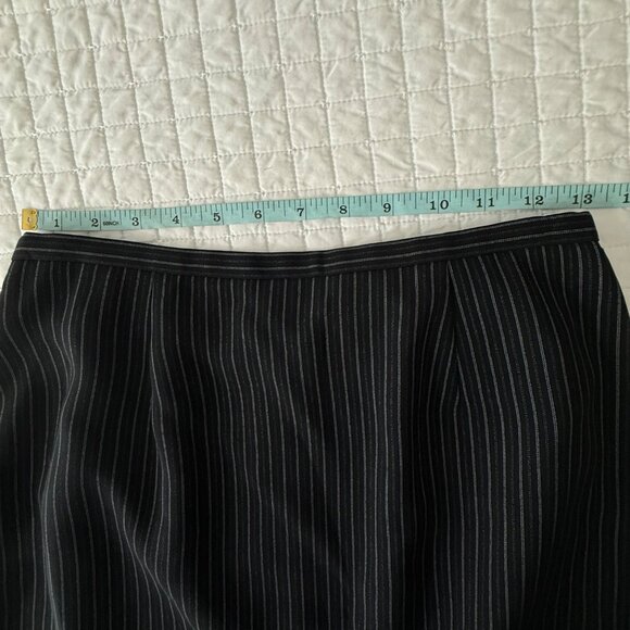 Classiques Entier Womens Black Pinstripe Midi Skirt Size 6 Polyester/Rayon Blend - Picture 8 of 11